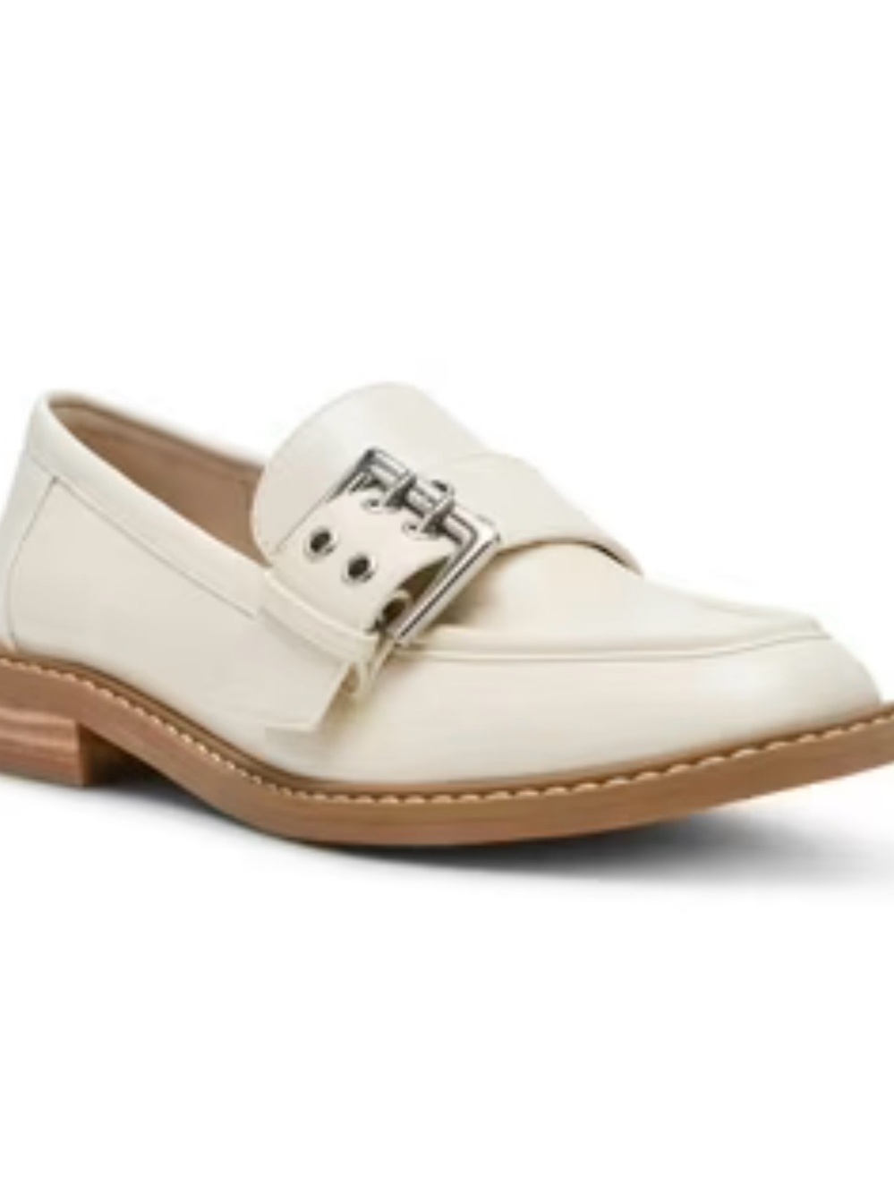 New! DV by Dolce Vita Ivory Women's Buckle Loafers Slip-On Flats Size 9